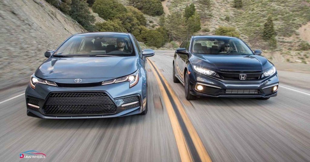 2026 Toyota Corolla vs Honda Civic UAE family sedan comparison – safety, interior, fuel efficiency, and comfort for Dubai and Emirates roads