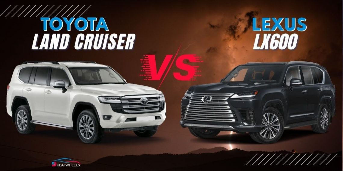 Toyota Land Cruiser vs Lexus LX600 UAE luxury SUV comparison on Dubai roads