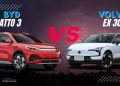 Volvo EX30 vs BYD Atto 3 UAE electric SUV comparison showing range, design, and features