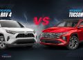 Hyundai Tucson vs Toyota RAV4 UAE 2026 comparison showing design, size, and road presence side by side