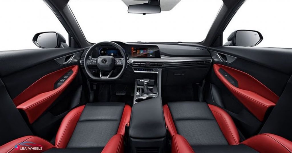 Changan CS35 Plus interior UAE 2026 – touchscreen infotainment, digital instrument cluster, and comfortable cabin