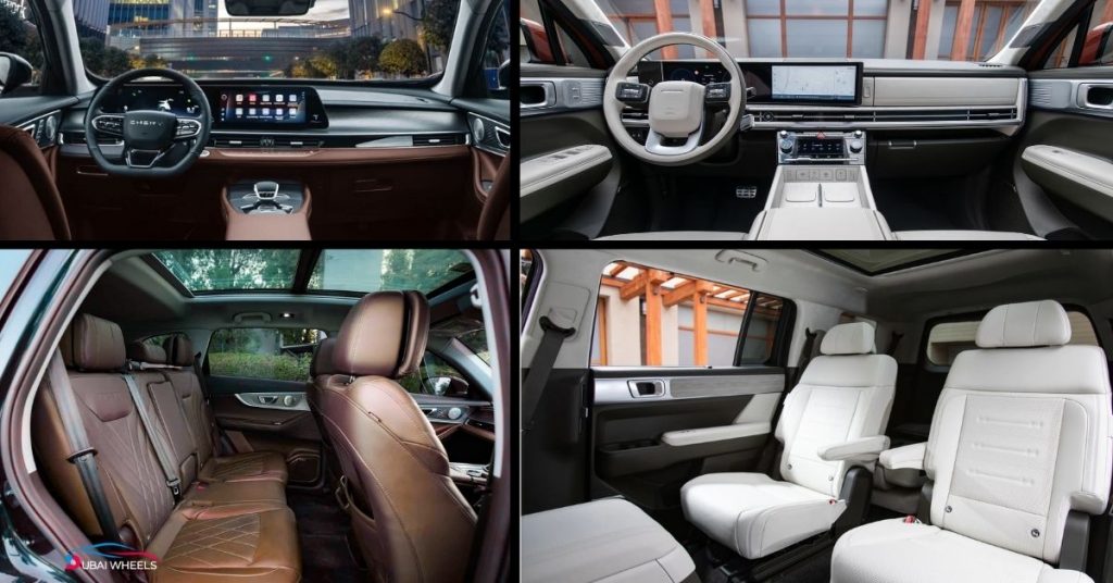 Interior and comfort comparison of Chery Tiggo 8 Pro vs Hyundai Santa Fe UAE