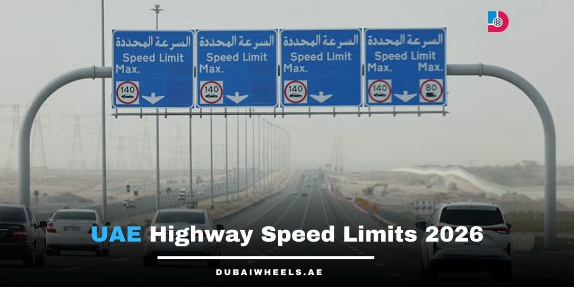 Emirates Road Speed Limit 2026 showing UAE speed limits, radar trigger speed and Dubai buffer rules on E611 highway