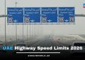 Emirates Road Speed Limit 2026 showing UAE speed limits, radar trigger speed and Dubai buffer rules on E611 highway