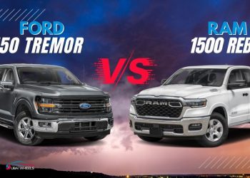 Ford F-150 Tremor vs RAM 1500 Rebel UAE comparison on road and desert terrain