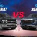 Ford F-150 Lariat vs GMC Sierra LD 2026 parked side by side in UAE desert showing design and size comparison