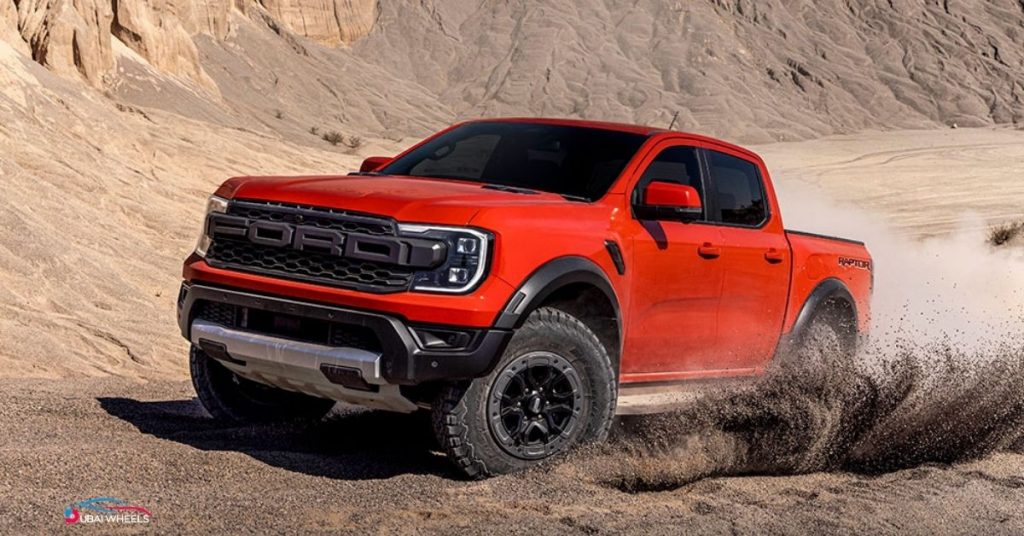 Ford Ranger Raptor off-road and desert performance in UAE during Ford Ranger Raptor vs Toyota Hilux GR-Sport UAE comparison
