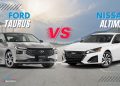 Ford Taurus vs Nissan Altima UAE front view comparison highlighting design, size and road presence