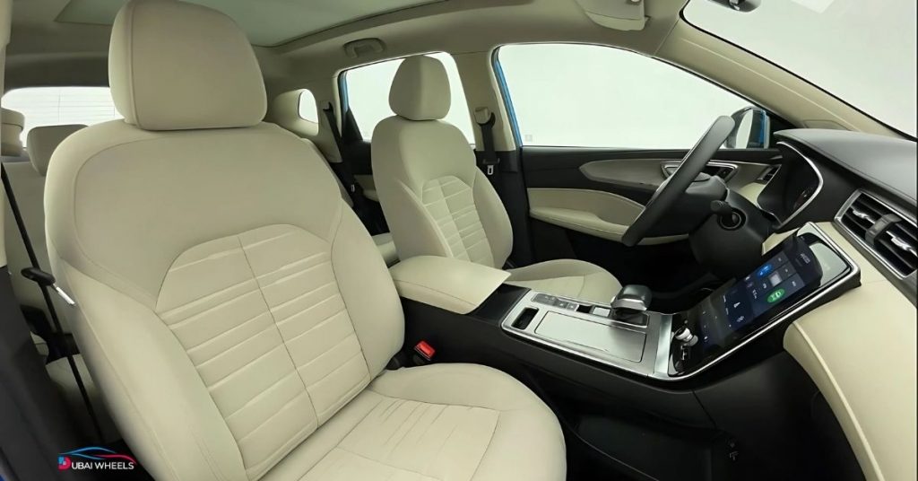MG RX5 interior UAE showing touchscreen infotainment, digital cluster, and premium comfort features