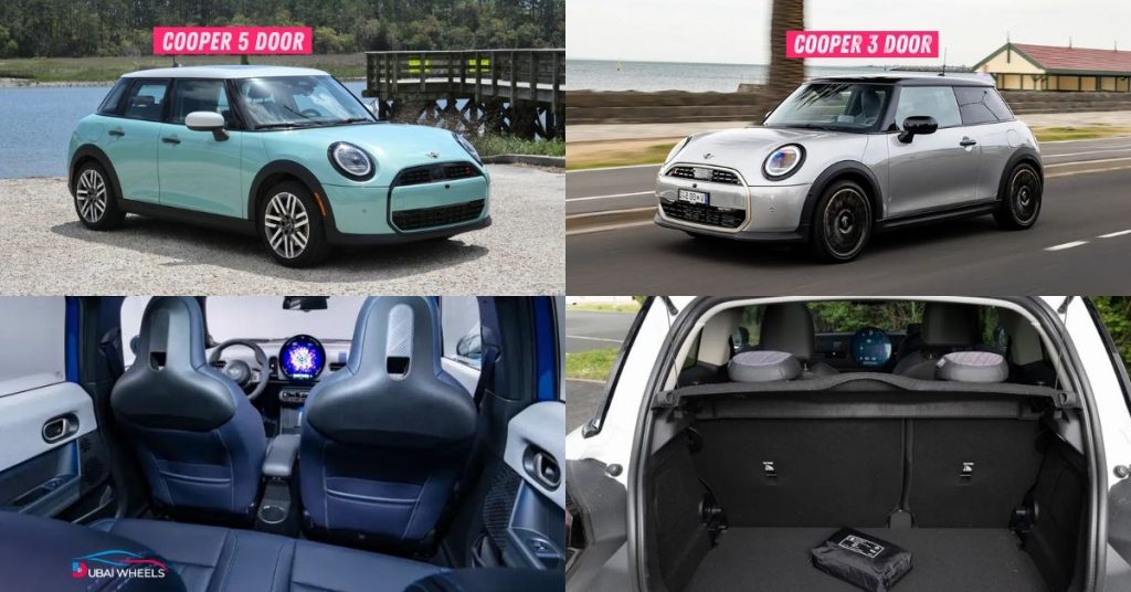 Mini Cooper price in UAE comparison showing 3 Door, 5 Door, Cooper S and JCW models