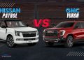 Nissan Patrol vs GMC Yukon UAE comparison showing exterior design and size difference
