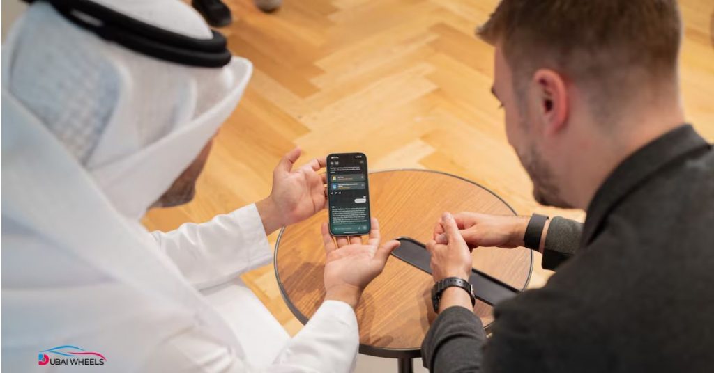 Used car buyer performing Free VIN Check UAE before purchase to verify accident history and ownership records