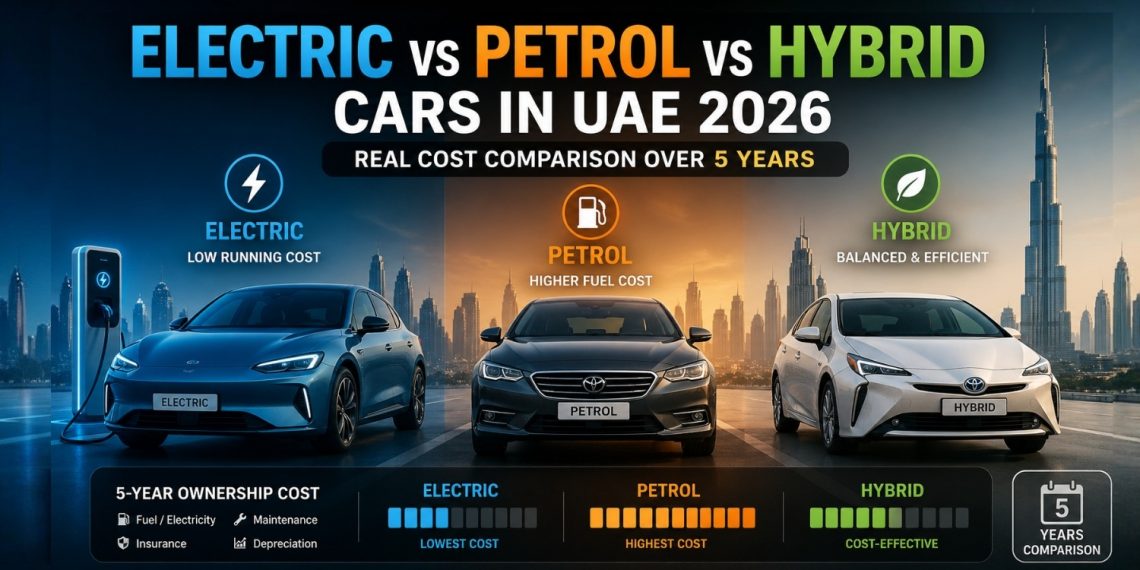 Electric vs Petrol vs Hybrid Cars in UAE 2026 Real Cost Comparison Over 5 Years