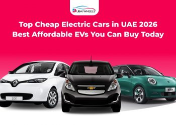 Cheap electric cars in UAE 2026 showing best affordable EVs including JAC, BYD, MG and Nissan models for budget buyers