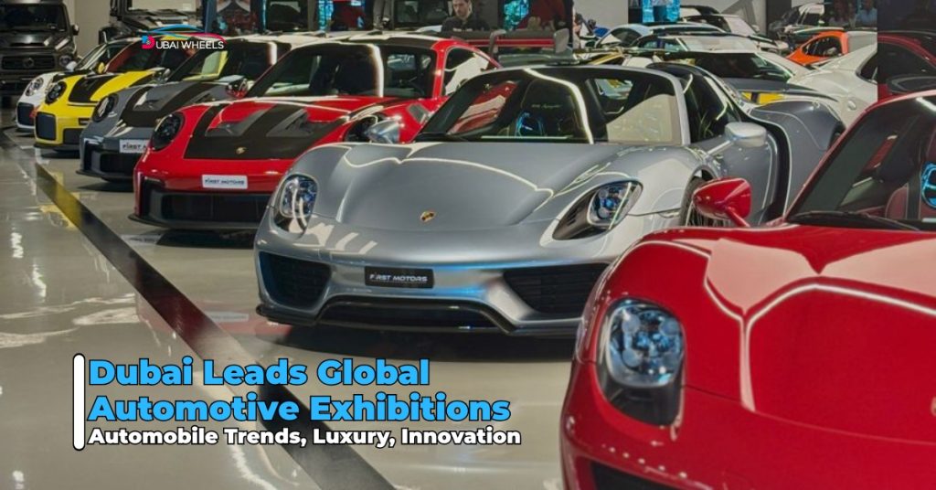 Dubai Car Shows 2026 highlighting Dubai as a global leader in automotive exhibitions, smart mobility, electric vehicles, and luxury car innovation