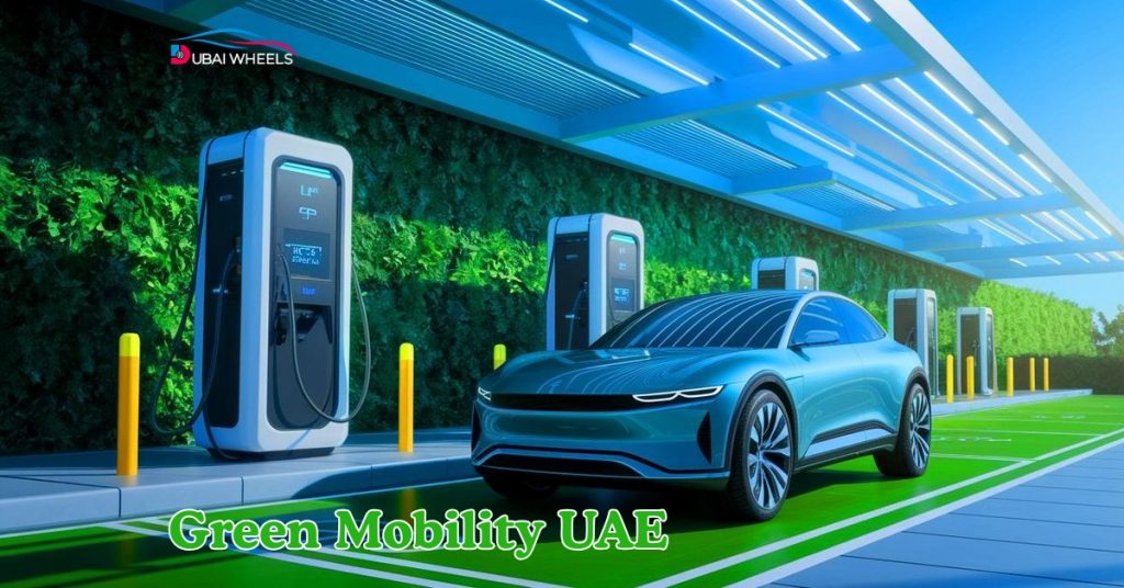Green Mobility UAE showcasing sustainable transport, electric buses, EV charging stations, and smart urban mobility solutions