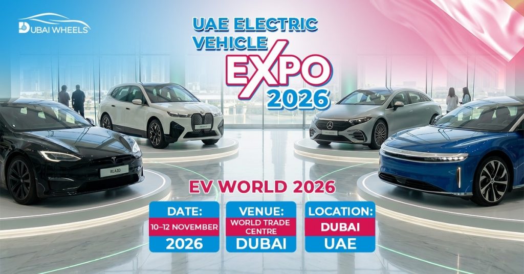 UAE Electric Vehicle Expo 2026 at EV World Dubai showcasing electric cars, charging stations, and sustainable mobility innovations