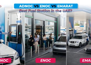 ADNOC vs ENOC vs Emarat comparison showing the best fuel station in the UAE based on rewards, convenience, and customer experience