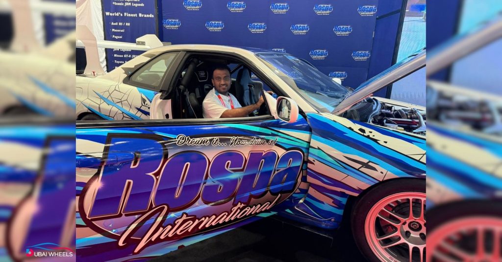 Sir Fahad from Dubai Wheels exploring the Automechanika Dubai 2025 exhibition in Dubai, featuring automotive innovations and EV solutions