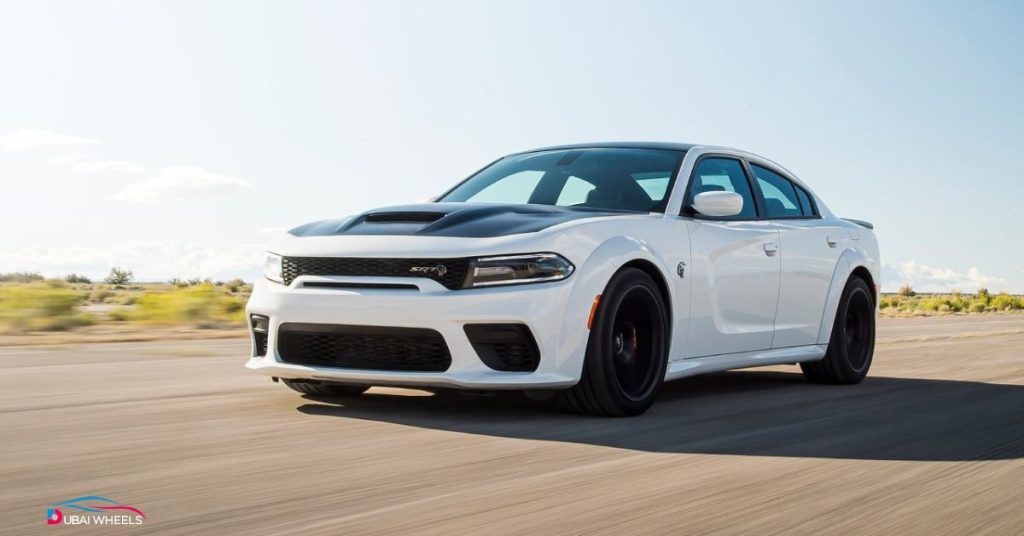 Dodge Charger UAE Review showing adaptive cruise control, RTA-compliant safety features, and enhanced crash protection