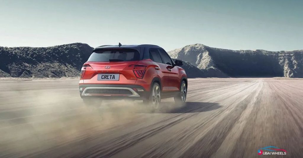 Hyundai Creta 2025 UAE exterior view showing LED headlights, bold grille, aerodynamic design, and city-friendly SUV features