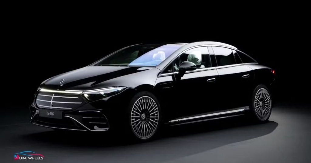 Mercedes-Benz EQS 2025 UAE luxury electric sedan with hyper-screen cockpit, ambient LED lighting, advanced driver-assist features, and long-range EV performance