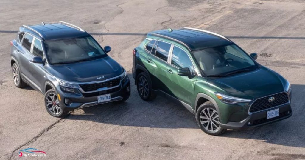 Best compact SUV in UAE 2026 comparison between Toyota Corolla Cross and Kia Seltos