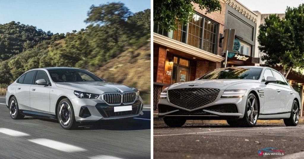 Genesis G80 vs BMW 5 Series UAE price comparison showing competitive pricing and features for luxury sedan buyers