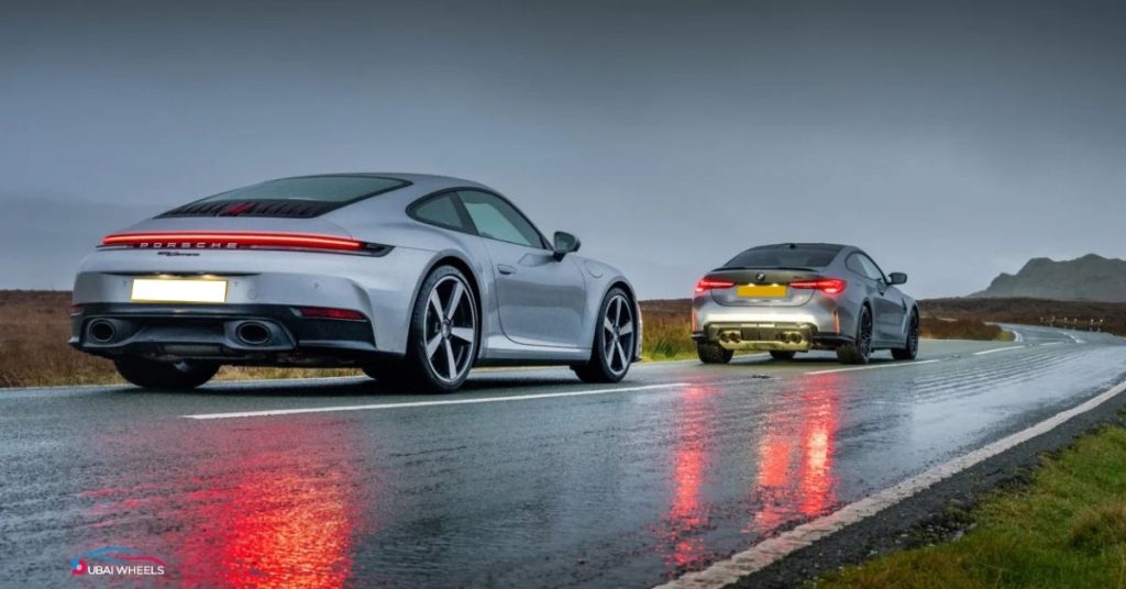 Porsche 911 vs BMW M4 UAE 2026 driving experience and handling on Dubai highways and city roads