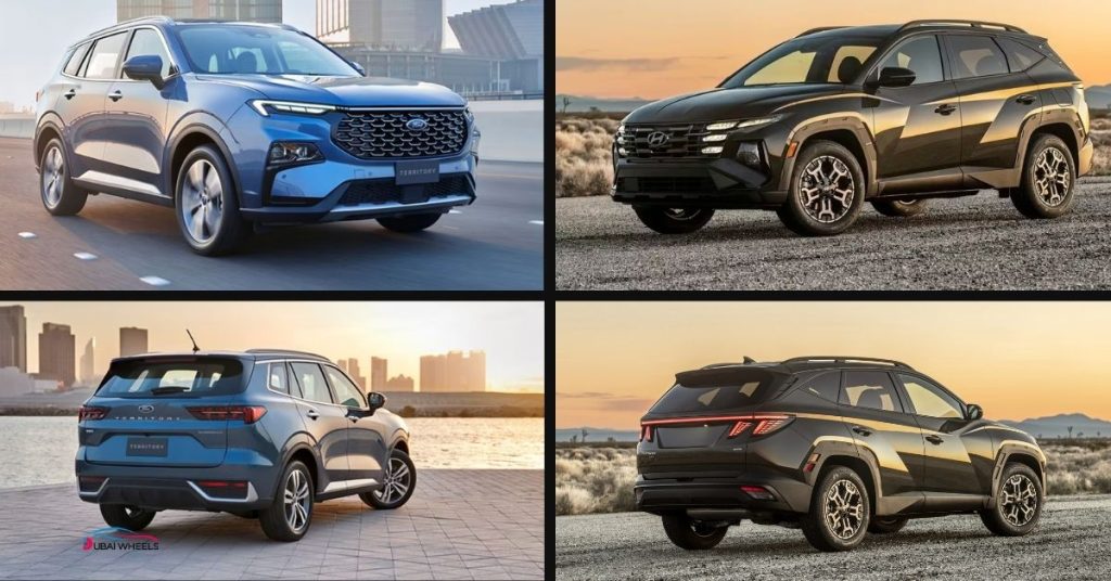 Ford Territory vs Hyundai Tucson UAE 2026 price comparison showing affordable SUV pricing, value for money, and cost differences
