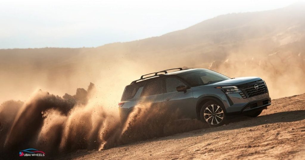 Nissan Pathfinder off-road desert driving capability in UAE during Ford Everest vs Nissan Pathfinder comparison