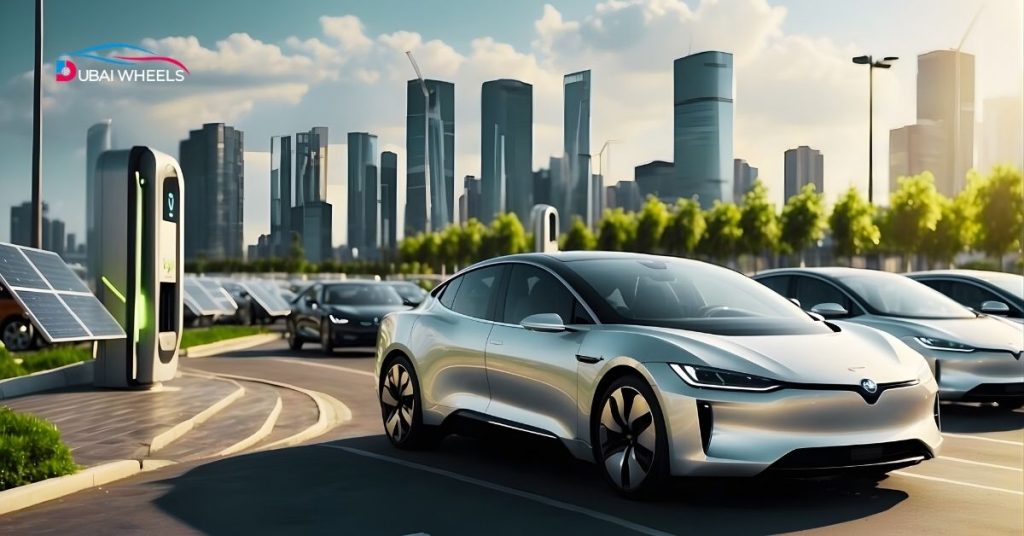 UAE EV policy 2050 driving electric vehicle adoption with popular models like Tesla Model 3, Nissan Leaf, Hyundai Ioniq 5, and BYD Atto 3, supporting low-emission mobility.