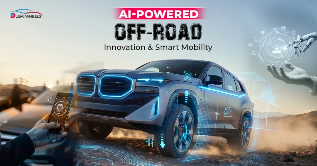 AI-powered off-road SUV using predictive traction control, adaptive suspension, and real-time terrain mapping in the UAE desert