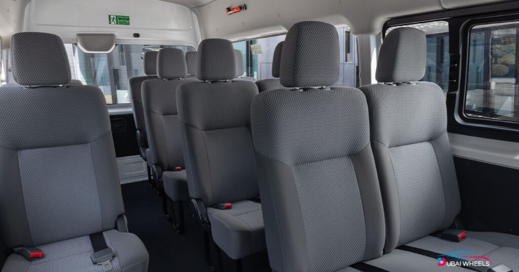 2026 Nissan Urvan interior showcasing spacious cabin and practical dashboard in the UAE