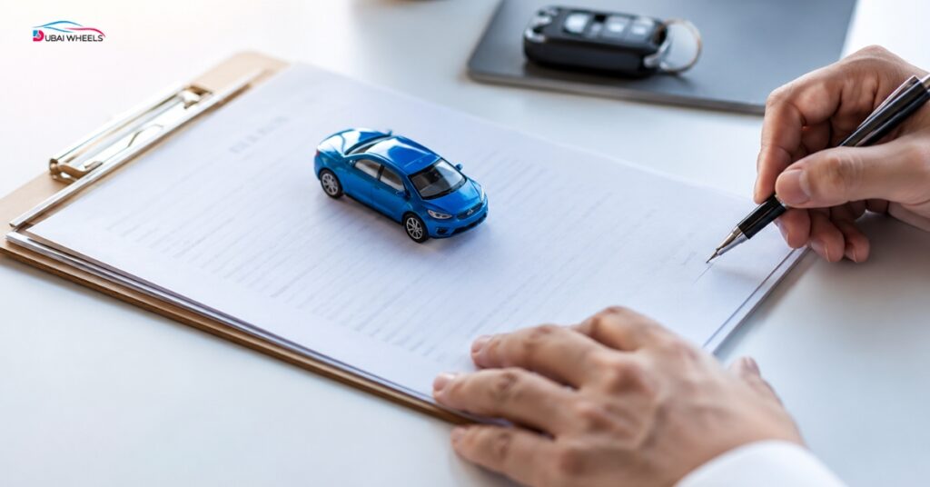 Customer comparing new cars at a UAE dealership before deciding to buy a new car in the UAE.
